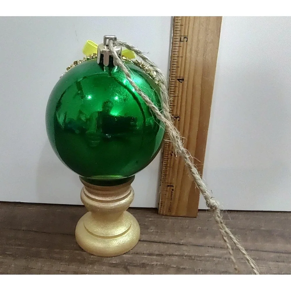 Garden Gnome Christmas Ornament Handmade Shatterproof Diorama Terrarium